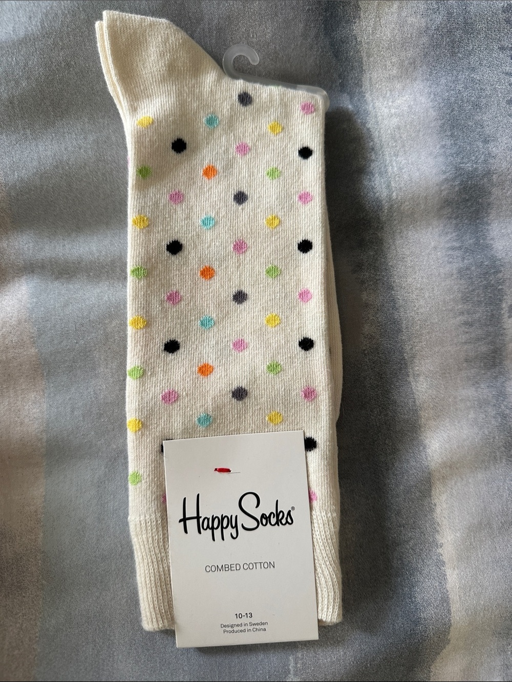 Happy Socks Men’s Combed Cotton Crew Dress Socks 10-13 New With Tags Polka Dot